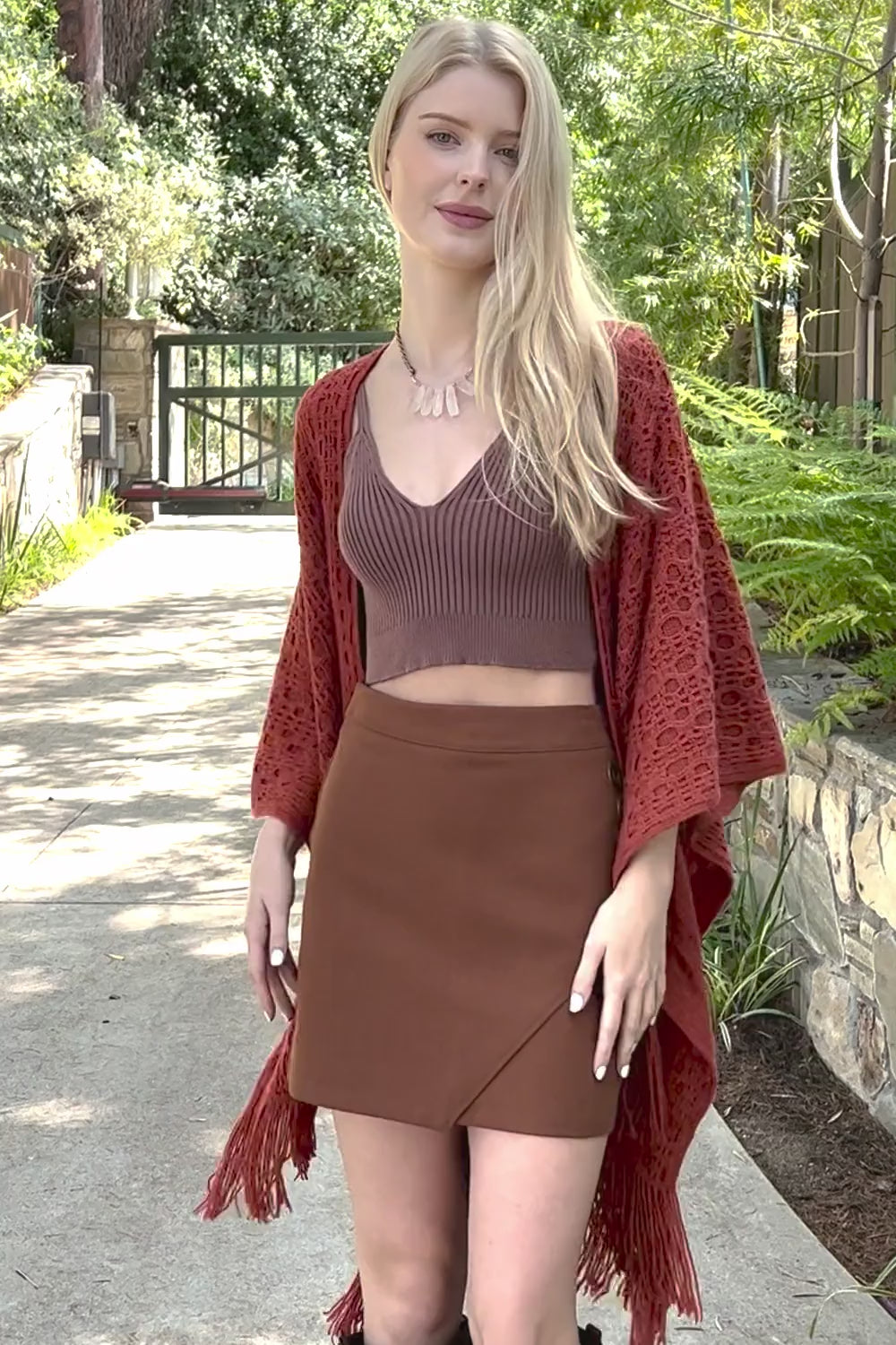 Cozy Haven Embroidered Tassel Wrap - NeoKira Unlimited