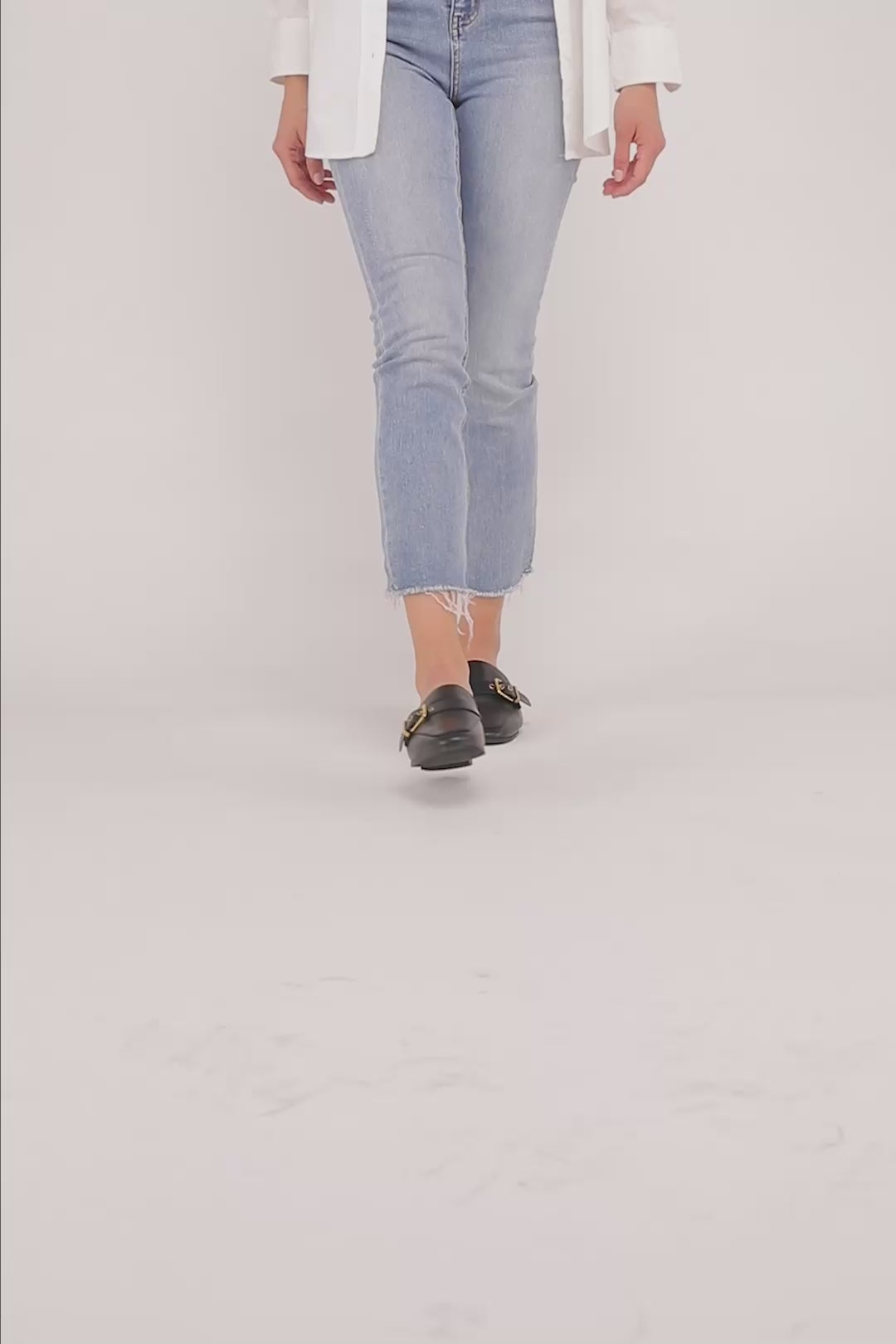 Chantal-S Buckle Backless Slide Loafers – Sophisticated Modern - NeoKira Unlimited