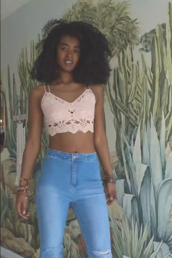 Cotton Crochet Longline Bralette - NeoKira Unlimited
