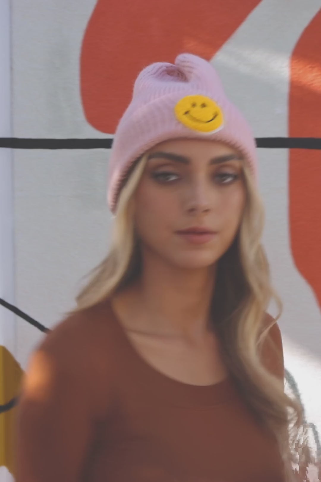 Smiley Face Ribbed Beanie 🙂 - NeoKira Unlimited