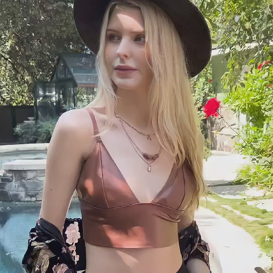 Posh Faux Leather Longline Bralette - NeoKira Unlimited