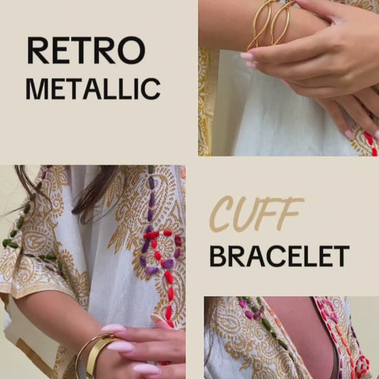 Retro Metallic Cuff Bracelet – Sleek and Stylish - NeoKira Unlimited