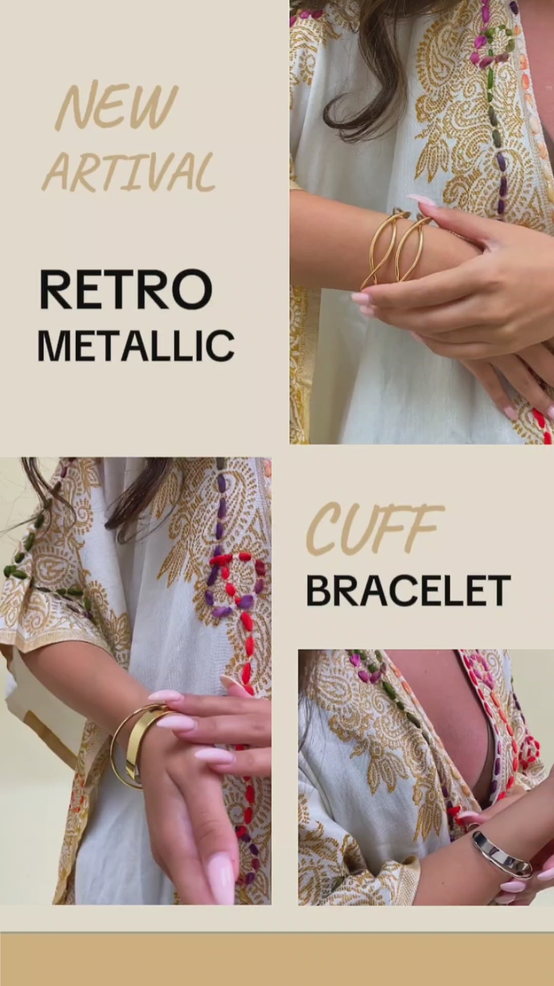 Retro Metallic Cuff Bracelet – Sleek and Stylish - NeoKira Unlimited