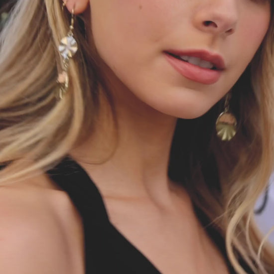 Golden Sunburst Drop Earrings - NeoKira Unlimited