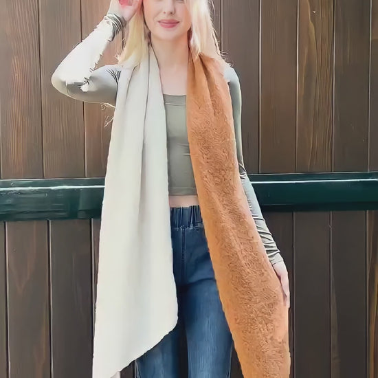 Cozy Double Tone Scarf - NeoKira Unlimited