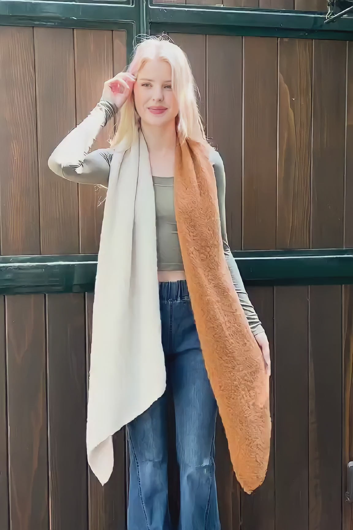 Cozy Double Tone Scarf - NeoKira Unlimited