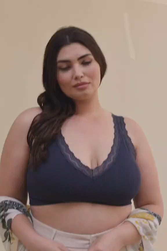 Lace Trim Padded Bralette Plus - NeoKira Unlimited