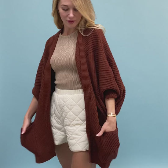 Ribbed Open-Front Knit Cardigan - Easy Layering 🧥 - NeoKira Unlimited