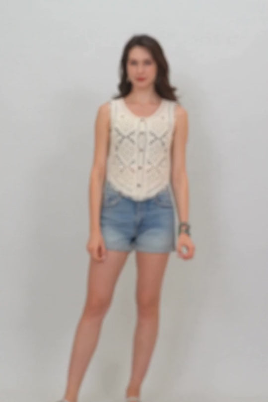 Boho Crochet Vest – Cotton Lace Summer Essential - NeoKira Unlimited