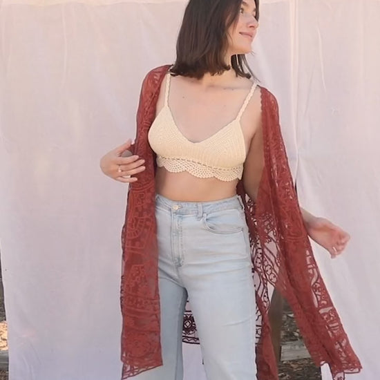 Floral Mandala Mesh Kimono - NeoKira Unlimited