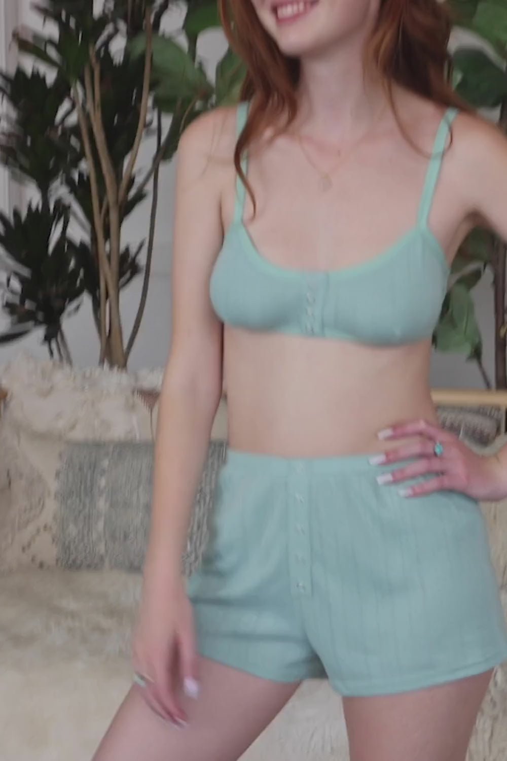 Front Snap Pointelle Lounge Bralette - NeoKira Unlimited