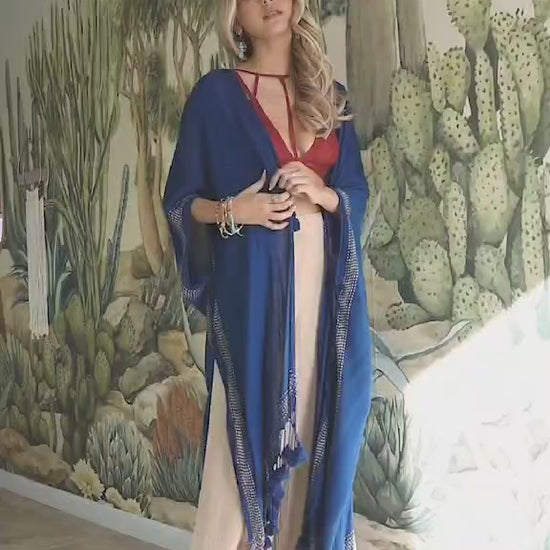 Longline Tassel Border Kimono – Chic & Breezy - NeoKira Unlimited