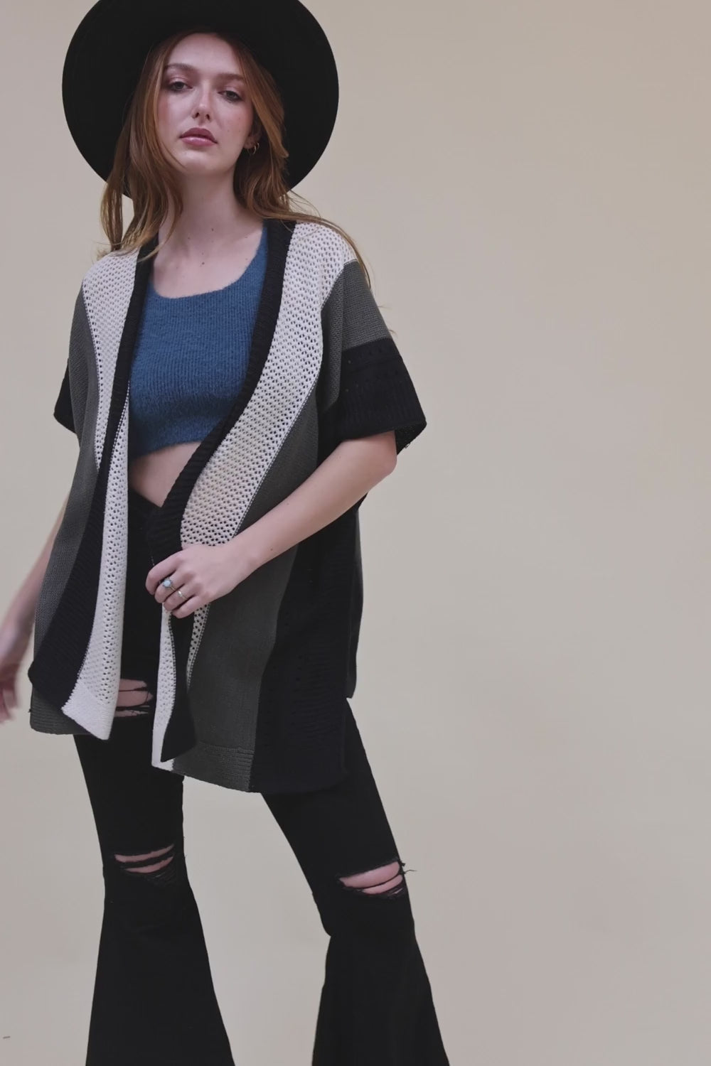 Multi-colored Striped Knit Poncho ❤ - NeoKira Unlimited