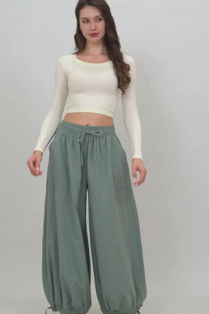 Women's Linen Pants – Relaxed Fit with Adjustable Cuffs - NeoKira Unlimited