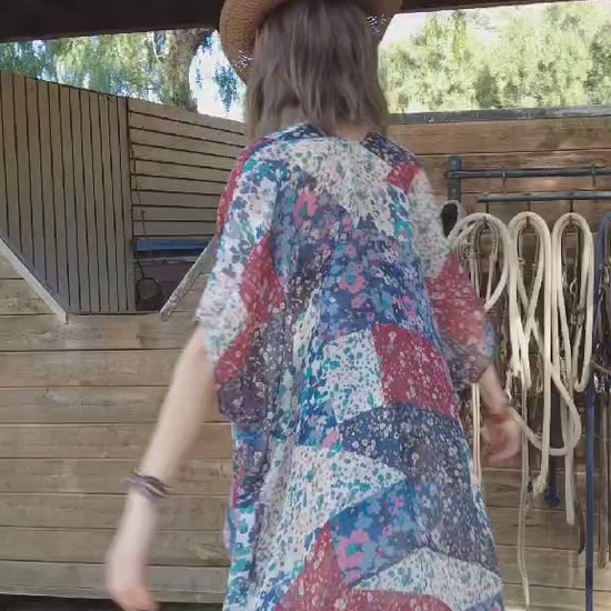 Allover Floral Print Kimono - NeoKira Unlimited