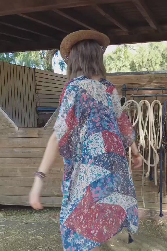 Allover Floral Print Kimono - NeoKira Unlimited