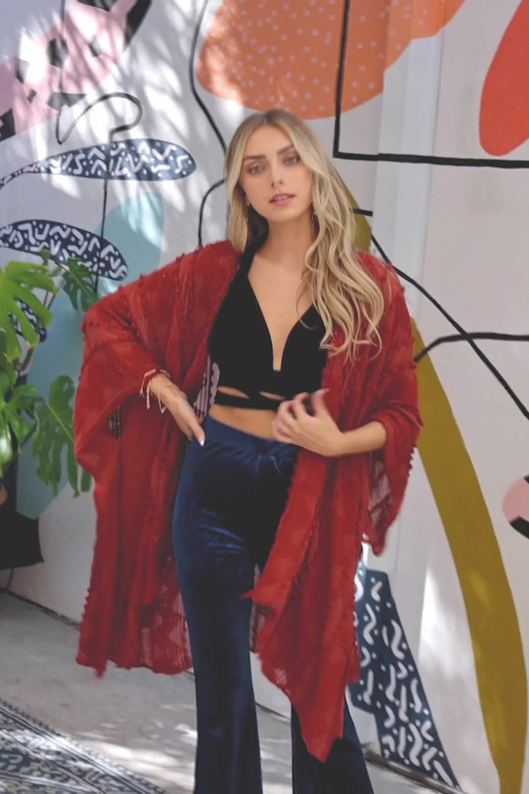 Soft Embroidered Zig Zag Kimono - NeoKira Unlimited