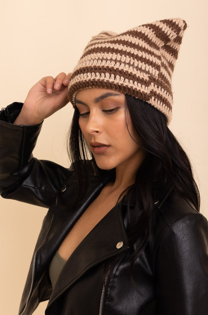 Purrfectly Cozy Cat Ear Crochet Beanie - NeoKira Unlimited