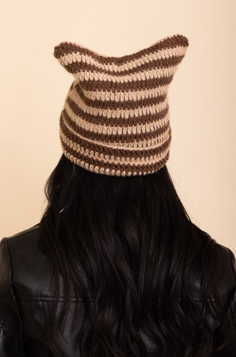 Purrfectly Cozy Cat Ear Crochet Beanie - NeoKira Unlimited