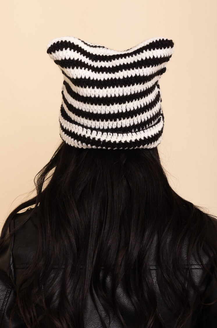 Purrfectly Cozy Cat Ear Crochet Beanie - NeoKira Unlimited