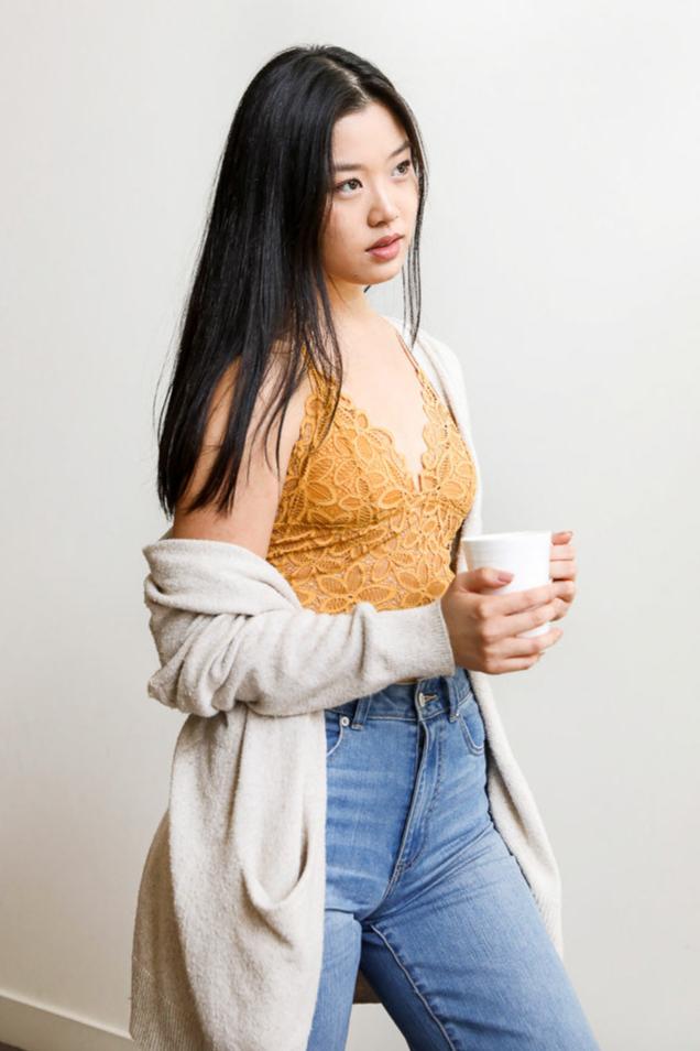 Racerback Flower Lace Bralette Padded - NeoKira Unlimited