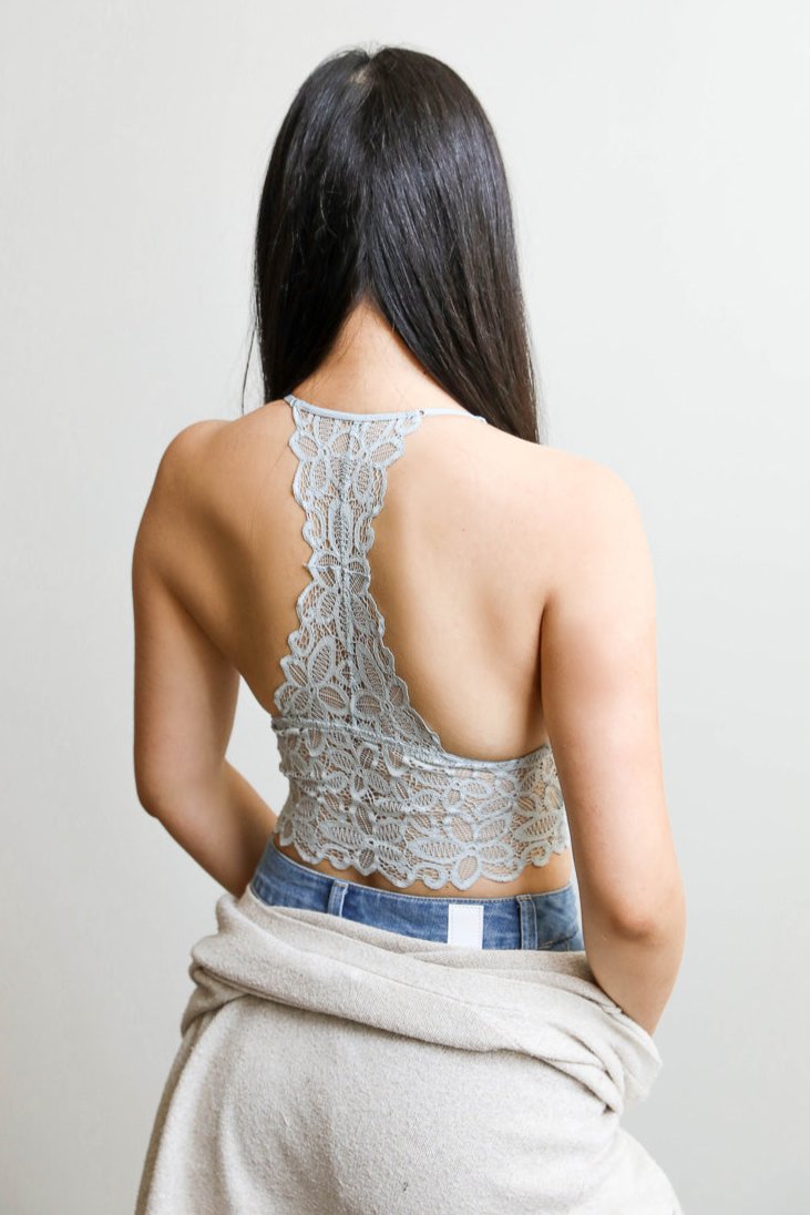 Racerback Flower Lace Bralette Padded - NeoKira Unlimited