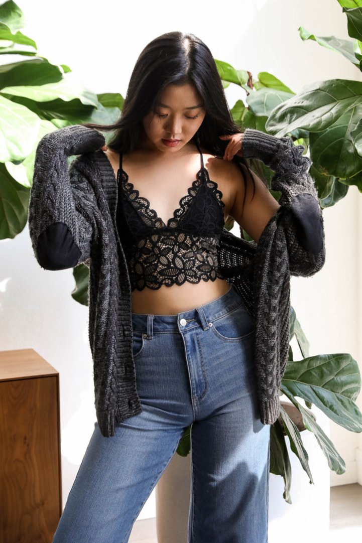 Racerback Flower Lace Bralette Padded - NeoKira Unlimited
