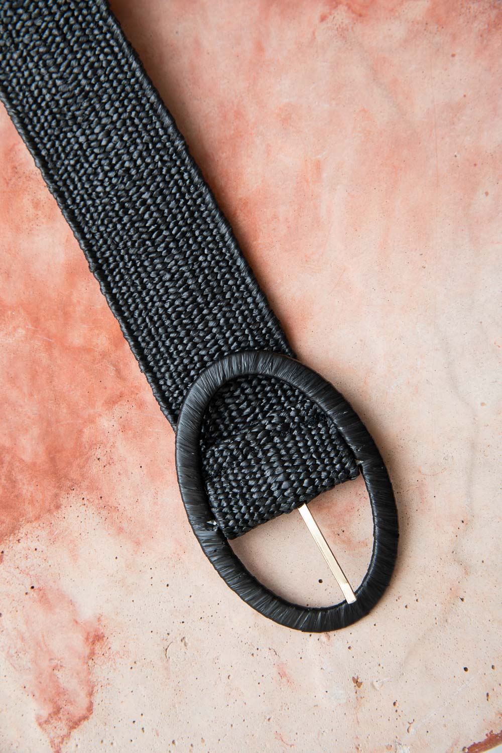 Raffia Oval Buckle Belt - NeoKira Unlimited