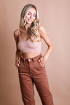 Rib Knit Lounge Brami Bralette Leto Collection XS/S Blush 