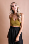 Rib Knit Lounge Brami Bralette Leto Collection XS/S Mustard 