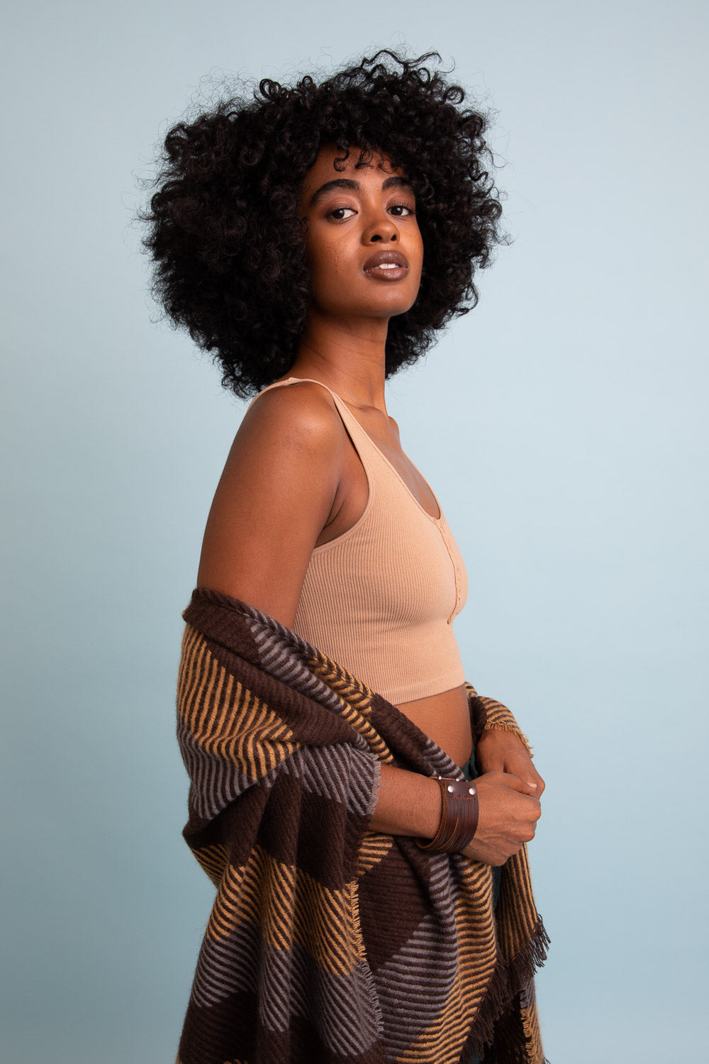 Ribbed Hook Eye Brami Bralette Mocha