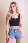 Ribbed Hook Eye Brami Bralette XS/S / Black