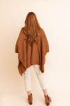 Ridged Rib Knit Ruana Ponchos Leto Collection   