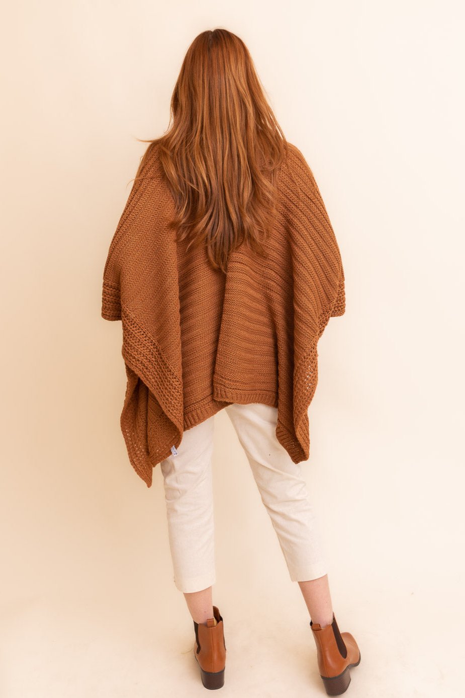 Ridged Rib Knit Ruana - NeoKira Unlimited