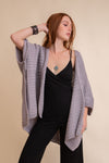 Ridged Rib Knit Ruana Ponchos Leto Collection   