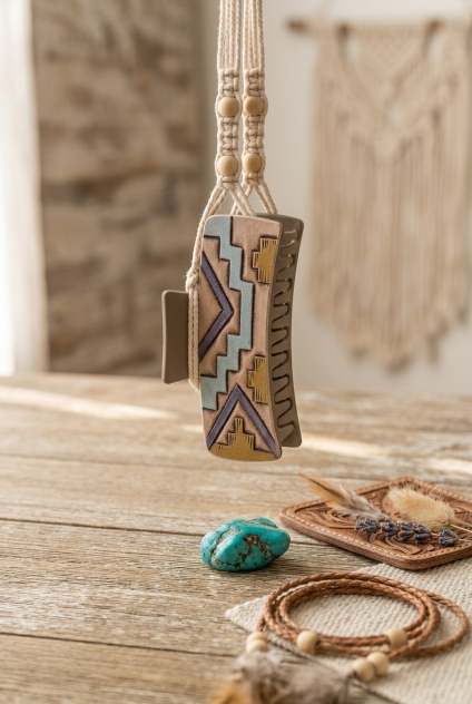 Western Hair Claw Clip – Geometric Tribal Pattern Styling Accessory - NeoKira Unlimited