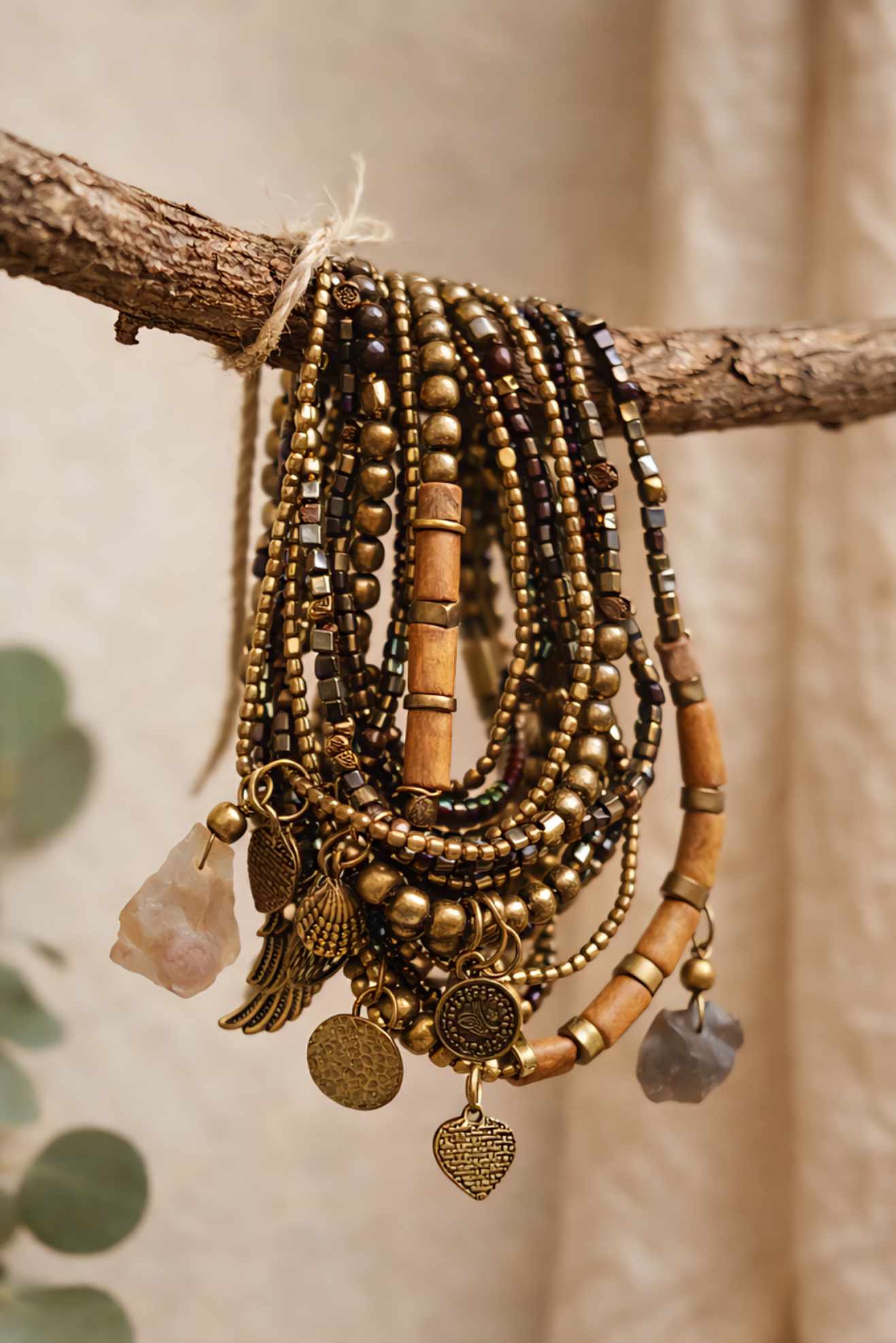 Boho Stone & Bead Stack Bracelet - NeoKira Unlimited