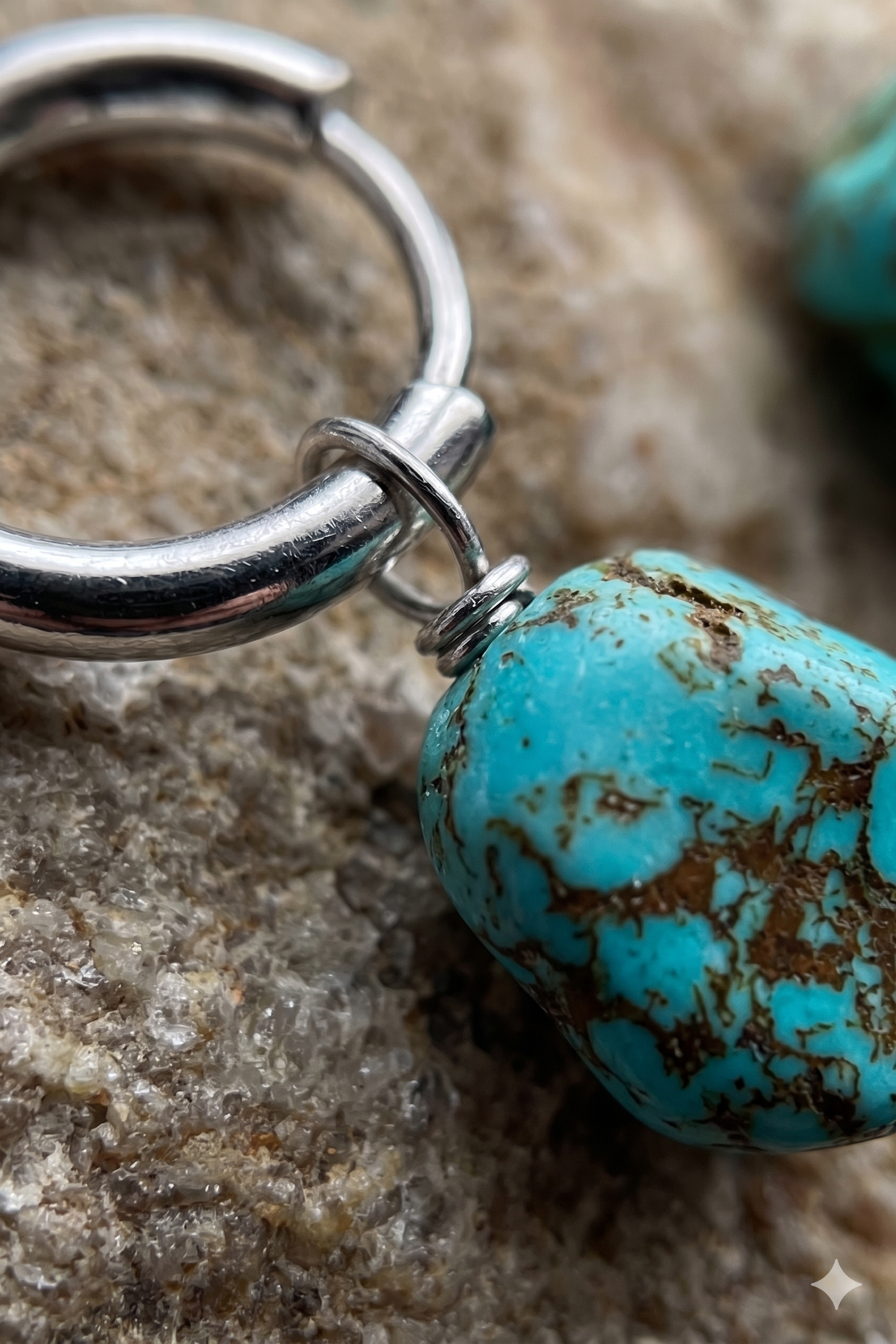 Natural Turquoise Earrings – Irregular Stone Design - NeoKira Unlimited
