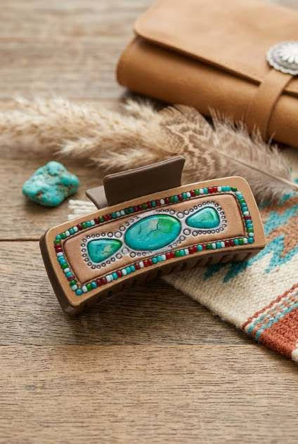 Turquoise Dream Hair Claw – Stylish Stone-Inspired Hair Accessory - NeoKira Unlimited