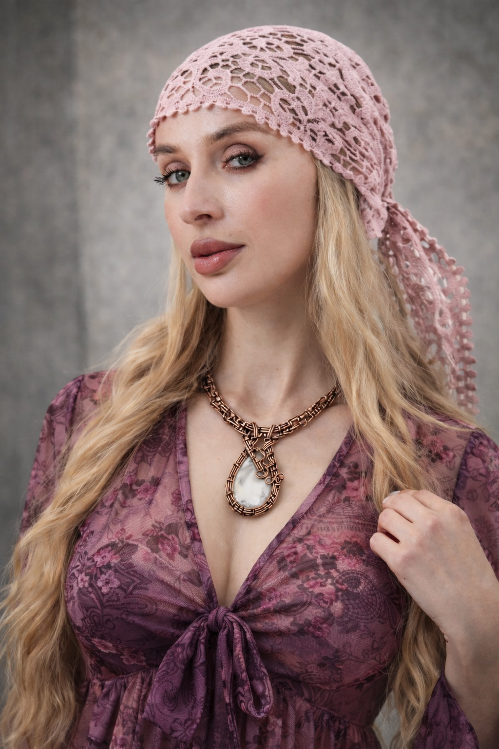 Crochet Embroidered Bandana Shawl – Soft Cotton Summer Wrap - NeoKira Unlimited