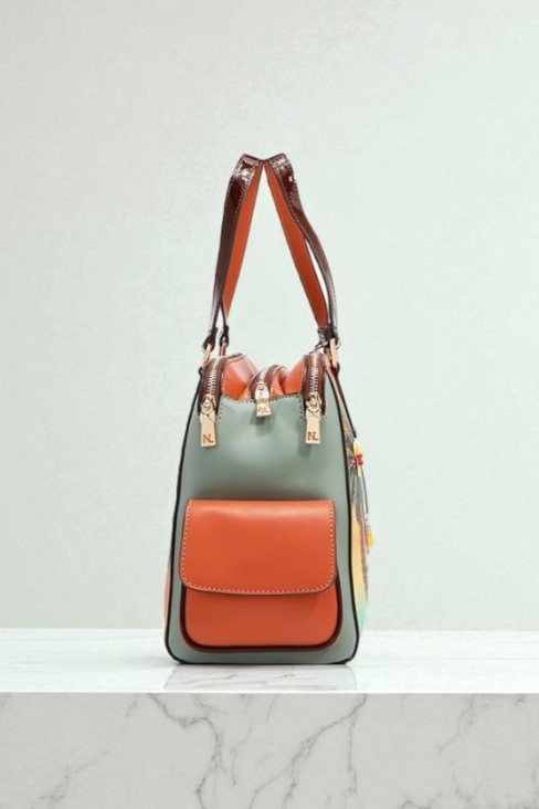 Nicole Lee USA Sun and Sand Vegan Leather Handbag Tropical Chic - NeoKira Unlimited