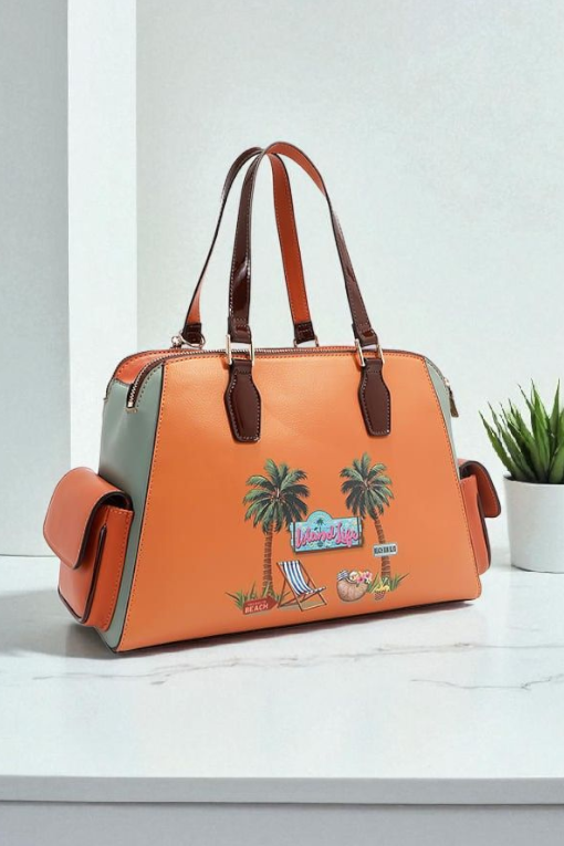 Nicole Lee USA Sun and Sand Vegan Leather Handbag Tropical Chic - NeoKira Unlimited