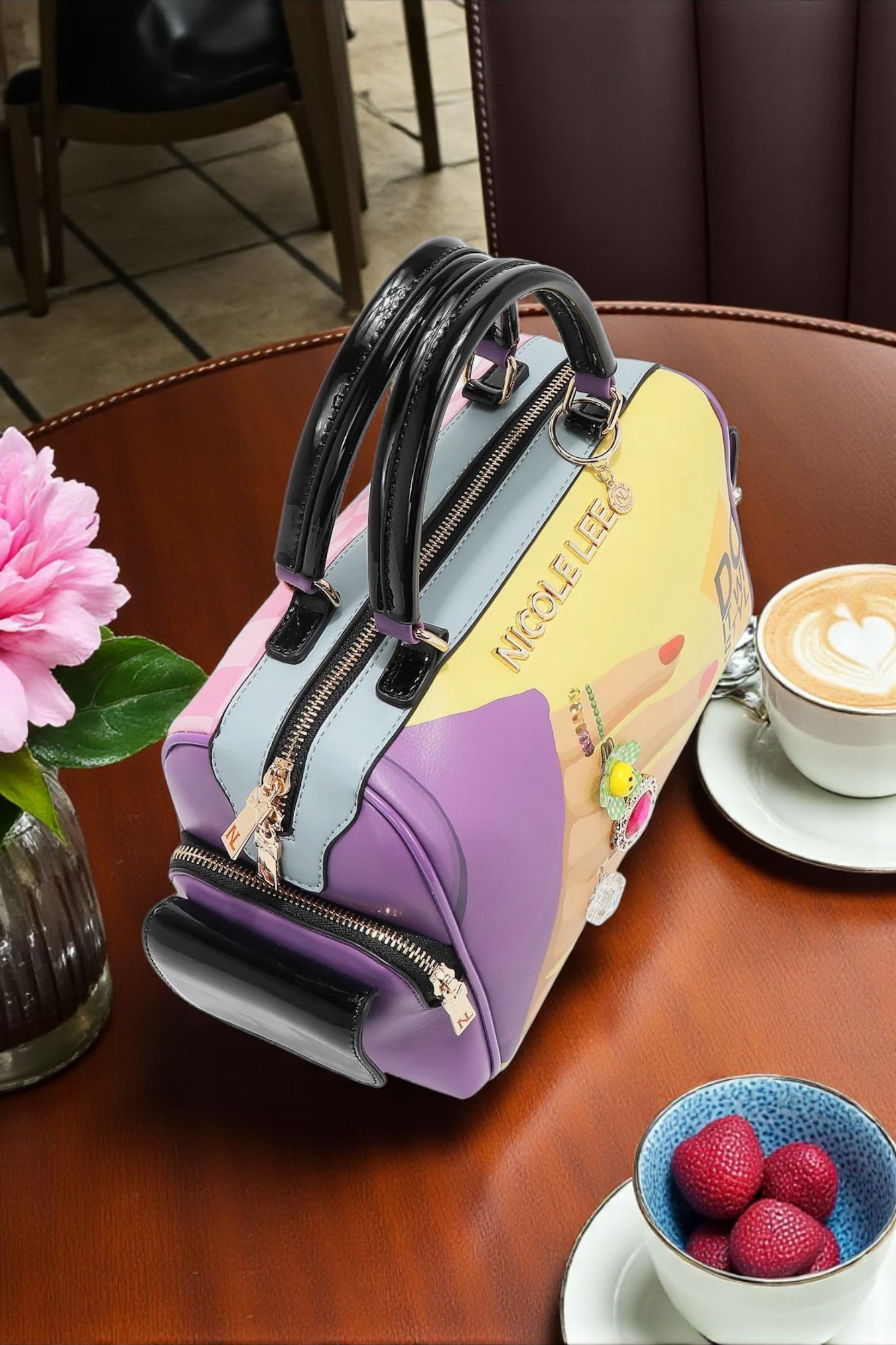 Nicole Lee USA Nail Polish Vegan Leather Handbag Pastel Chic - NeoKira Unlimited