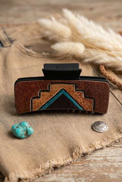 Camel Pyramid Design Hair Claw – Geometric Tribal Grip Clip - NeoKira Unlimited