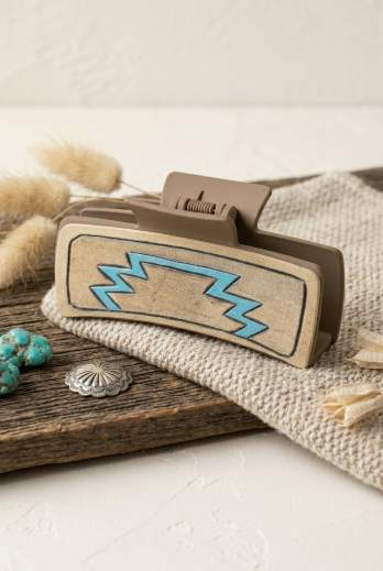 Turquoise Rodeo Hair Claw – Geometric Western Clam Clip - NeoKira Unlimited
