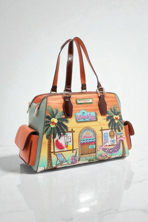 Nicole Lee USA Sun and Sand Vegan Leather Handbag Tropical Chic - NeoKira Unlimited
