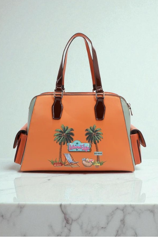 Nicole Lee USA Sun and Sand Vegan Leather Handbag Tropical Chic - NeoKira Unlimited