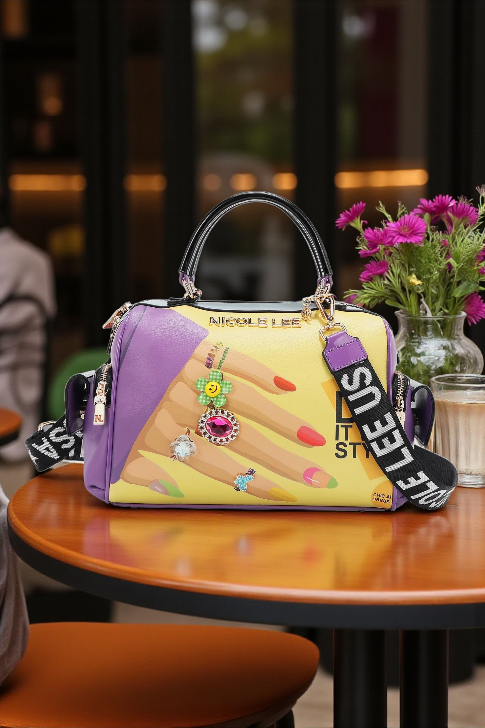 Nicole Lee USA Nail Polish Vegan Leather Handbag Pastel Chic - NeoKira Unlimited