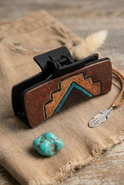 Camel Pyramid Design Hair Claw – Geometric Tribal Grip Clip - NeoKira Unlimited