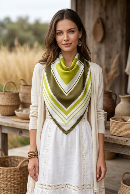 Minimal Square Frame Printed Multi-use Scarf for Women - NeoKira Unlimited